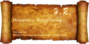 Hovanecz Rozalinda névjegykártya